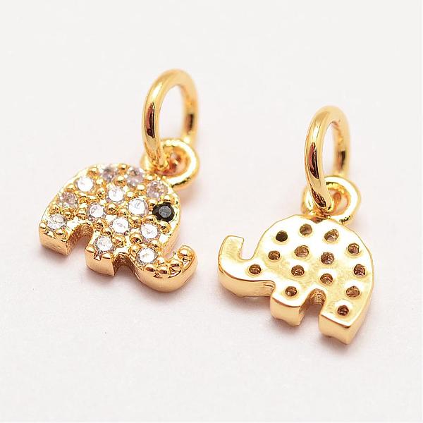

PandaHall Brass Micro Pave Grade AAA Cubic Zirconia Charms, Long-Lasting Plated, Elephant, Cadmium Free & Nickel Free & Lead Free, Real 18K...
