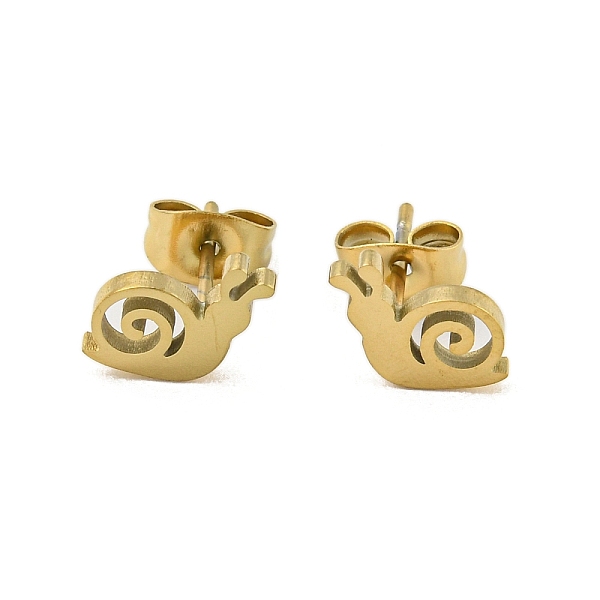 

PandaHall 304 Stainless Steel Stud Earrings, Golden, Snail, 8.5x8.5mm 304 Stainless Steel Snail