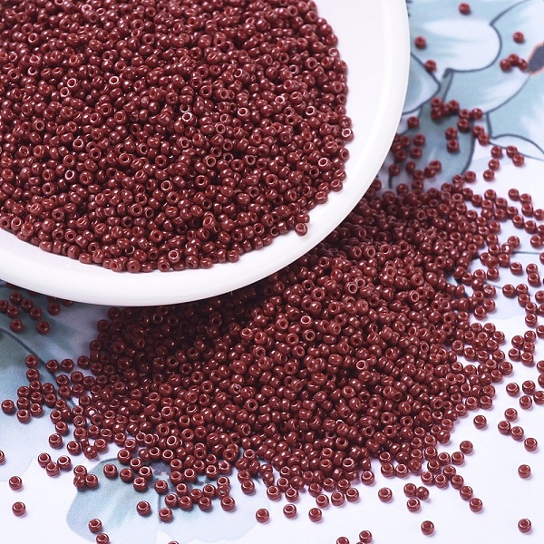 

PandaHall MIYUKI Round Rocailles Beads, Japanese Seed Beads, 11/0, (RR4469) Duracoat Dyed Opaque Jujube, 2x1.3mm, Hole: 0.8mm, about..., Red