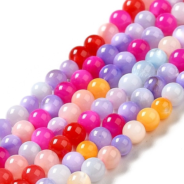 

PandaHall Dyed Natural Freshwater Shell Beads Strands, Round, Colorful, 3mm, Hole: 0.5mm, about 129pcs/strand, 15~15.16 inch(38.1~38.5cm)...