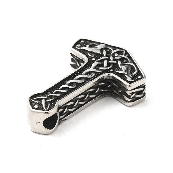 

PandaHall 304 Stainless Steel Manual Polishing Pendants, Thor's Hammer, Antique Silver, 35x24x8mm, Hole: 4.5mm 304 Stainless Steel Others