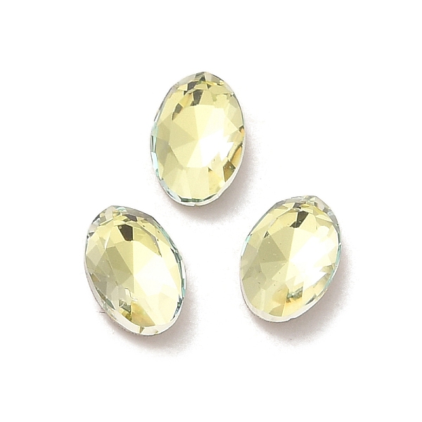 

PandaHall Glass Rhinestone Cabochons, Point Back & Back Plated, Faceted, Oval, Jonquil, 6x4x2mm Glass Rhinestone Oval Yellow