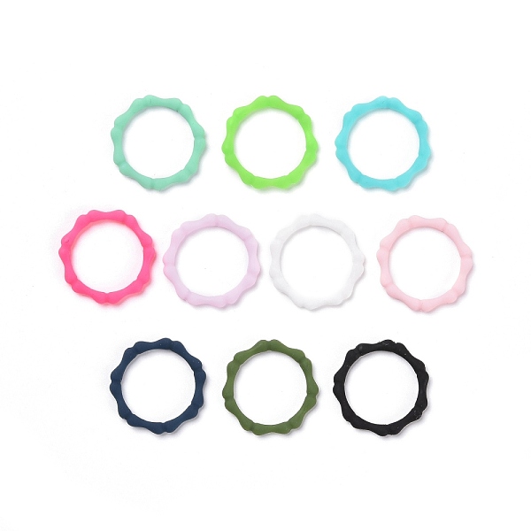 

PandaHall Silicone Finger Rings, Bamboo Stick, Mixed Color, US Size 6, Inner Diameter: 17mm, 10pcs/bag Plastic Multicolor