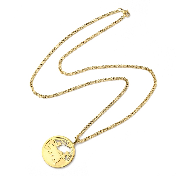 

PandaHall 304 Stainless Steel Double Layer Pendant Necklaces, Tree with Bear, Golden, 23.62 inch(60cm) 304 Stainless Steel Bear