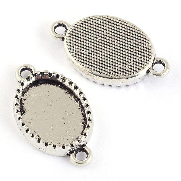 

PandaHall Tibetan Style Alloy Link Cabochon Settings, Oval, Cadmium Free & Lead Free, Antique Silver, Tray: 10x14mm, 23x13x3.5mm, Hole: 2mm...