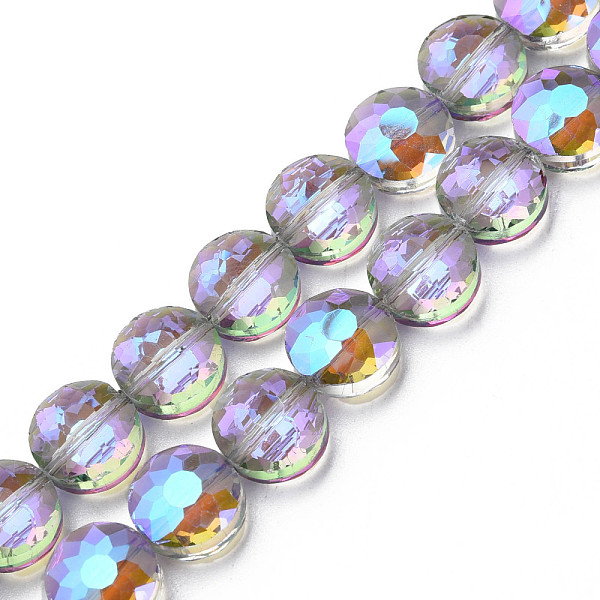 Electroplate Transparent Glass Beads Strands
