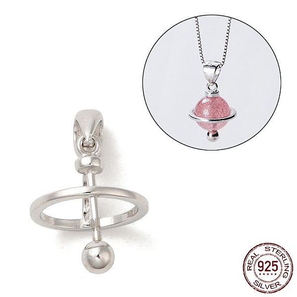 

PandaHall Rhodium Plated 925 Sterling Silver Locket Style Planet Pinch Bails, for Pearl Gemstone Beads, with 925 Stamp, Platinum, 14x11mm...