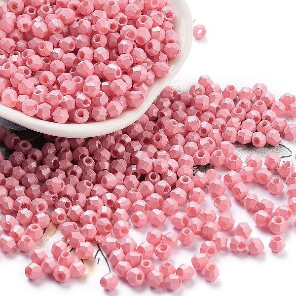

PandaHall Baking Paint Glass Seed Beads, Bicone, Flamingo, 4.5x3.5mm, Hole: 1.4mm, about 5625pcs/pound Glass Bicone Pink