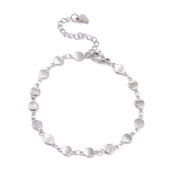 

PandaHall 304 Stainless Steel Link Chain Bracelets, with Lobster Claw Clasps, Flat Round, Stainless Steel Color, 7-3/8 inch(18.8cm) 304...