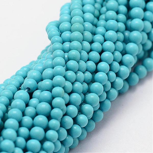 

PandaHall Synthetic Turquoise Beads Strands, Round, 2mm, Hole: 0.5mm, about 190pcs/strand Synthetic Turquoise Round