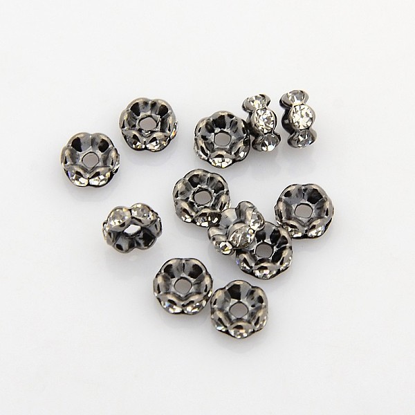 Brass Rhinestone Spacer Beads