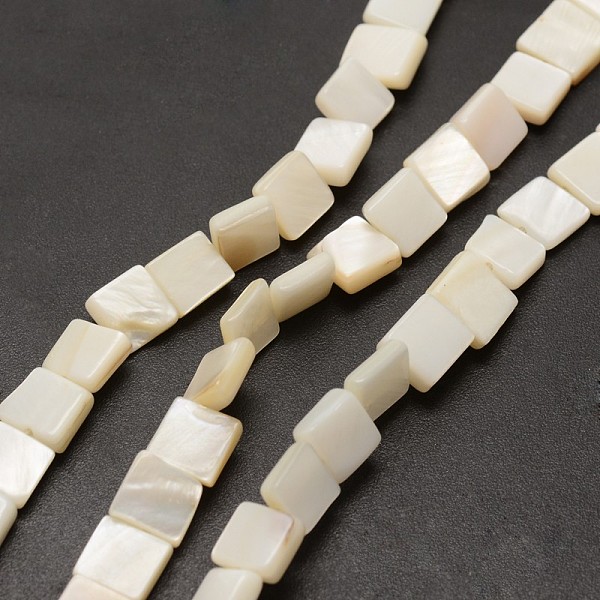 

PandaHall Natural Freshwater Shell Beads Strands, Dyed, Square, Lemon Chiffon, 8~9x8~9x3~4mm, Hole: 1mm, about 49pcs/strand, 15.3 inch..., Yellow