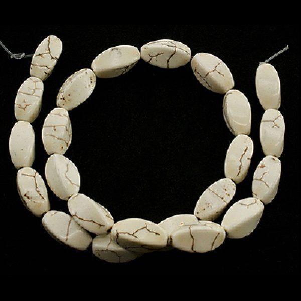 

PandaHall Gemstone Beads, Synthetical Turquoise Beads Strands, Rhombus, White, 18x9mm, Hole: 1.5mm, about 18pcs/strand Synthetic Turquoise...