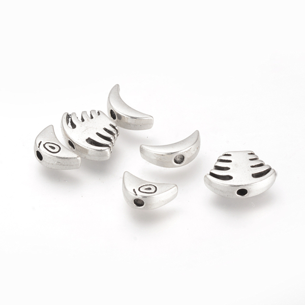 

PandaHall Tibetan Style Alloy Combine Beads, Cadmium Free & Lead Free, Worry Fish Beads, Antique Silver, 20x13.5x4mm, Hole: 2mm Alloy Fish