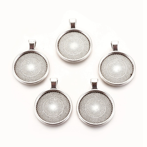 

PandaHall Tibetan Style Alloy Pendant Cabochon Settings, Plain Edge Bezel Cups, Cadmium Free & Lead Free, Flat Round, Antique Silver, Tray...