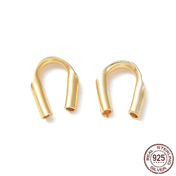 

PandaHall Rhodium Plated 925 Sterling Silver Wire Guardians, Real 18K Gold Plated, 5.5x4.5x1mm, Hole: 0.6mm Sterling Silver