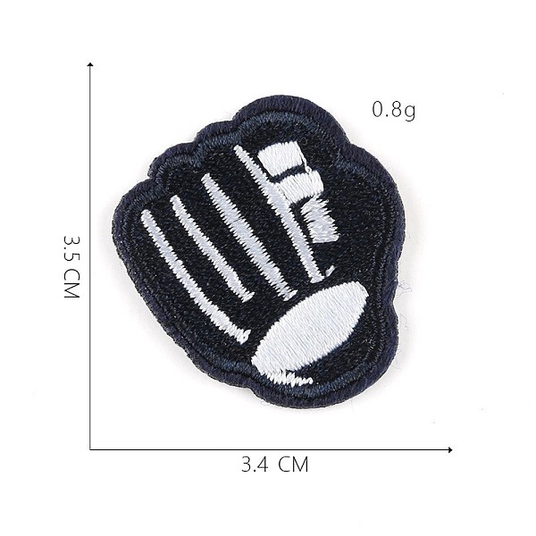 PandaHall Computerized Embroidery Cloth Iron on/Sew on Patches, Sport Theme, Costume Accessories, Appliques, Baseball Gloves, Black...