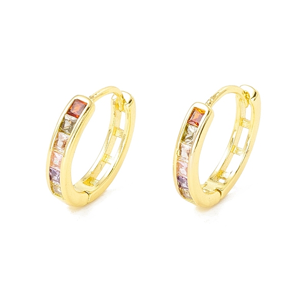 

PandaHall Colorful Cubic Zirconia Hoop Earrings, Real 18K Gold Plated Brass Jewelry for Women, Lead Free & Cadmium Free, Golden, 15.5x3mm...