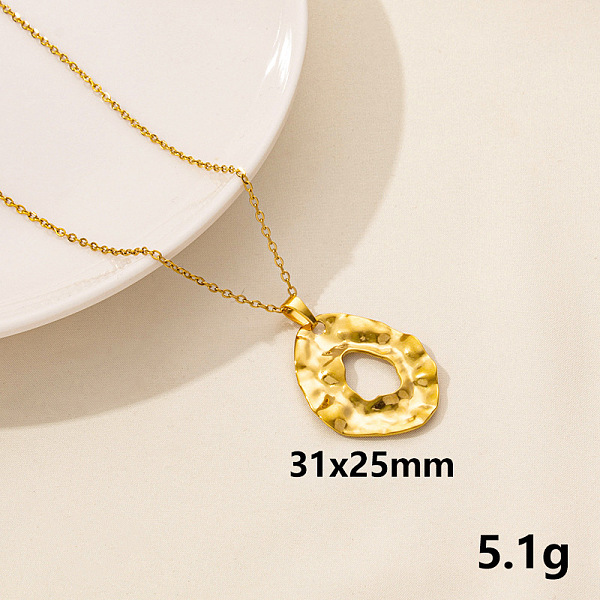 

PandaHall 304 Stainless Steel Hollow Round Pendant Necklaces, Cable Chain Necklaces Stainless Steel