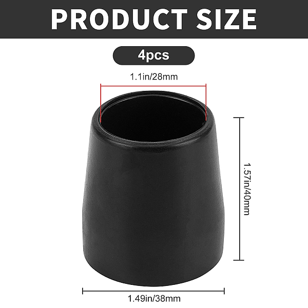 

PandaHall GORGECRAFT 4PCS Replacement Cane Tips 1 Inch Plastic Black Attachment Base Grip Durable Universal Sizing Walking and Standing...