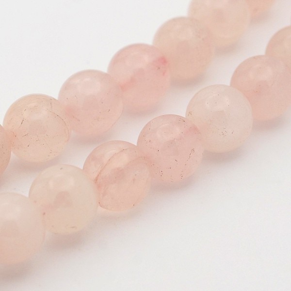 Naturel Rose De Rondes De Quartz Perles Brins