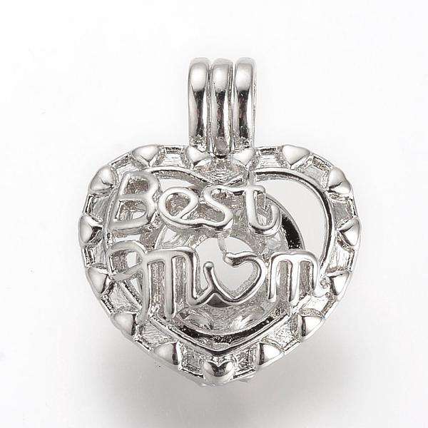 

PandaHall Mother's Day Theme, Alloy Diffuser Locket Pendants, Cage Pendants, Heart with Best Mom, Platinum, 23x19.5x10mm, Hole: 3.5x4.5mm...