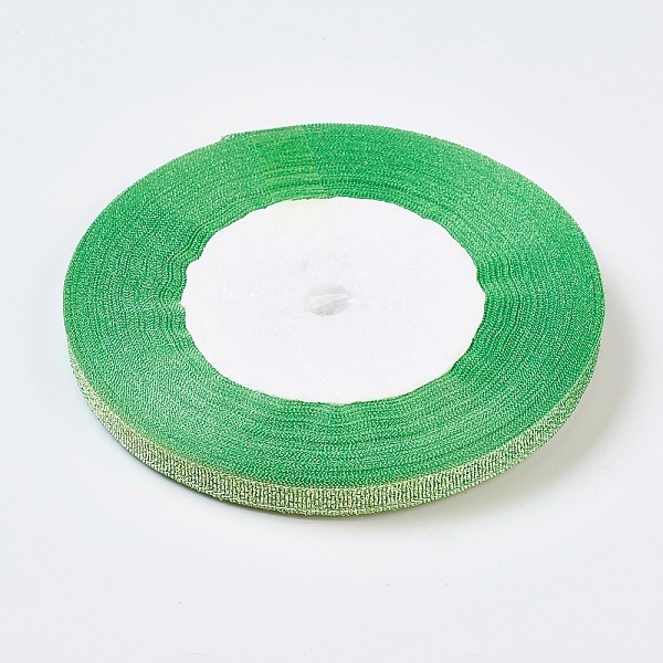 

PandaHall Polyester Organza Ribbon, Glitter Metallic Ribbon, Sparkle Ribbon, Spring Green, 1/4 inch(6mm), about 25yards/roll(22.86m/roll)...