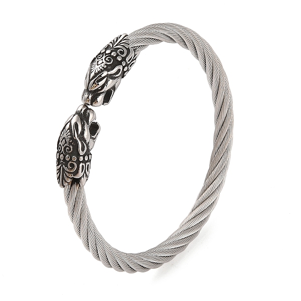 

PandaHall Viking 304 Stainless Steel Open Cuff Bangles for Men, Antique Silver, Lion, Inner Diameter: 2-1/8 inch(5.3cm), 8mm 304 Stainless...
