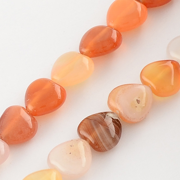 

PandaHall Dyed Natural Red Agate Bead Strands, Heart, Orange Red, 10x10x5mm, Hole: 1mm, about 40pcs/strand, 15.3 inch Red Agate Heart