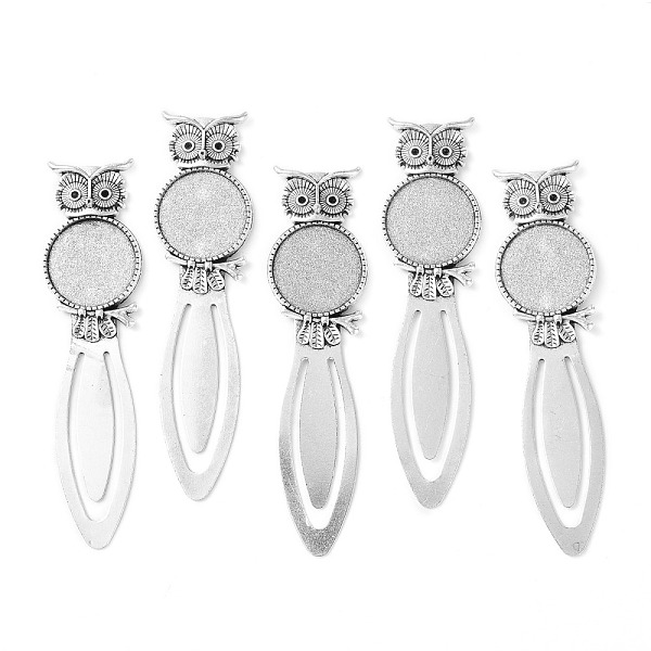 

PandaHall Owl Vintage Tibetan Style Alloy Bookmarks Cabochon Settings, Cadmium Free & Lead Free, Antique Silver, Flat Round Tray: 20mm, Fit...