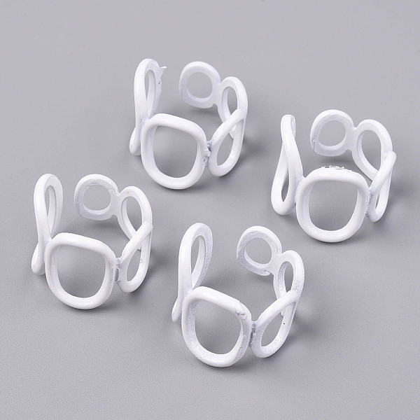 

PandaHall Spray Painted Alloy Cuff Rings, Open Rings, Cadmium Free & Lead Free, White, US Size 6 1/2(16.9mm) Alloy White