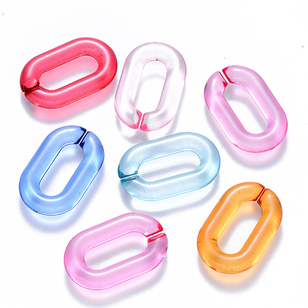 

PandaHall Transparent Acrylic Linking Rings, Quick Link Connectors, for Cable Chains Making, Oval, Mixed Color, 31x19.5x5.5mm, Inner..., Multicolor