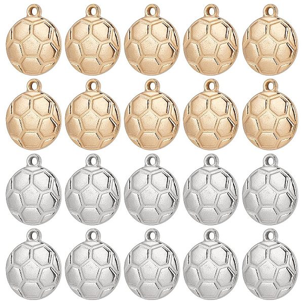 

PandaHall SUNNYCLUE 1 Box 20Pcs Soccer Charms Sport Charm Stainless Steel Football Charms Sports Ball Flat Round Charm for Jewelry Making...