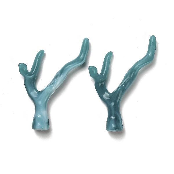 

PandaHall Acrylic Pendants, Coral, Cadet Blue, 49x32x9mm, Hole: 1.8mm, about 290pcs/500g Acrylic Others