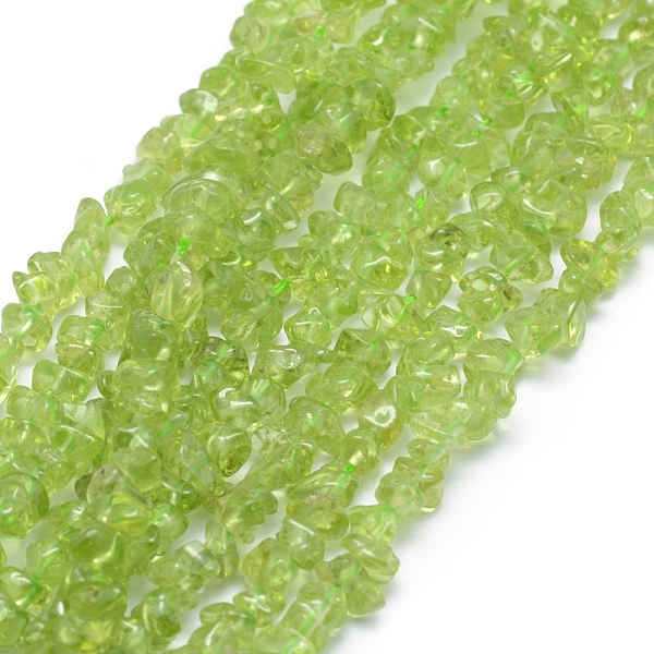 

PandaHall Natural Peridot Beads Strands, Chip, 3~5mm, Hole: 0.6mm, about 33 inch(84cm) Peridot Chip