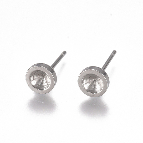 

PandaHall 304 Stainless Steel Stud Earring Findings, Flat Round, Stainless Steel Color, Fit for 3mm Rhinestone, 6mm, Pin: 0.8mm 304...