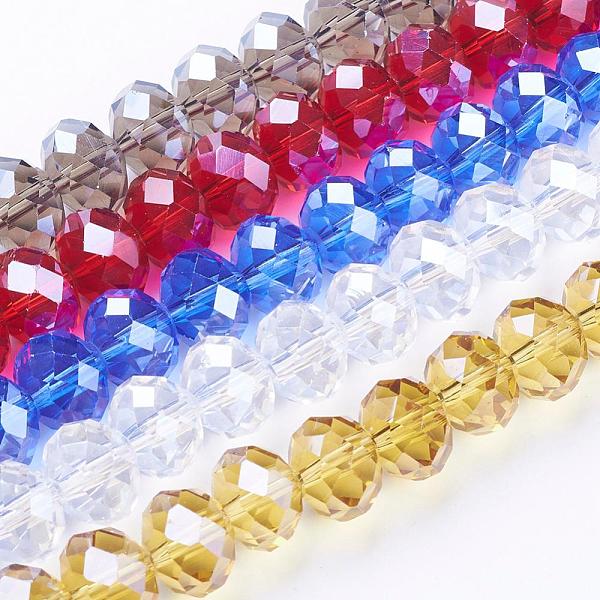 

PandaHall Handmade Glass Beads, Imitate Austrian Crystal, Faceted Rondelle, Mixed Color, 12x8mm, Hole: 1mm, about 72pcs/strand Glass..., Multicolor