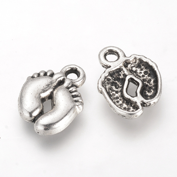 

PandaHall Tibetan Style Alloy Charms, Cadmium Free & Lead Free & Nickel Free, Baby Feet, Antique Silver, 14x10x2mm, Hole: 2mm, about...