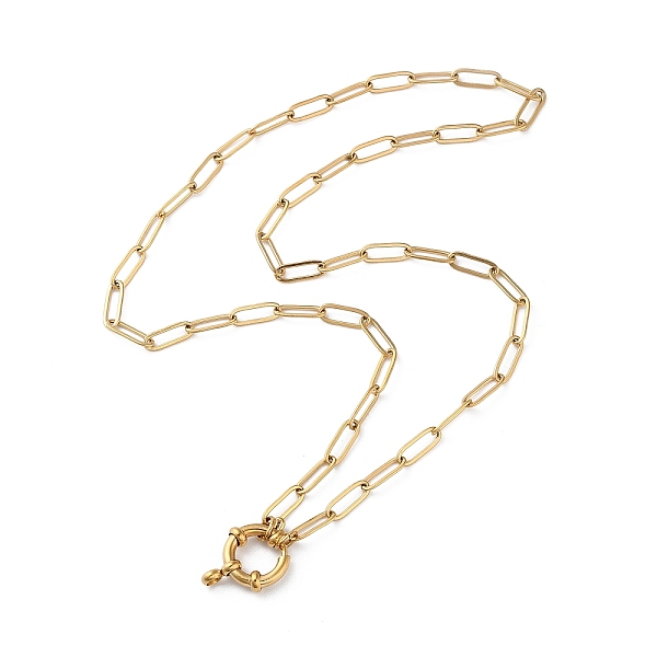 

PandaHall 316 Surgical Stainless Steel Ring Pendant Necklaces, with Paperclip Chains, Golden, 16.54 inch(42cm) 316 Surgical Stainless Steel...