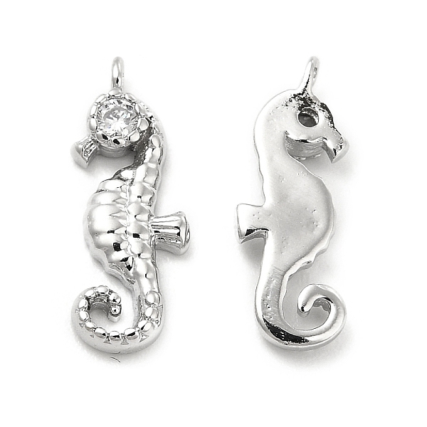 

PandaHall Brass Micro Pave Clear Cubic Zirconia Pendants, Platinum, Sea Horse Charm, Real Platinum Plated, 15x5.5x2mm, Hole: 0.8mm...