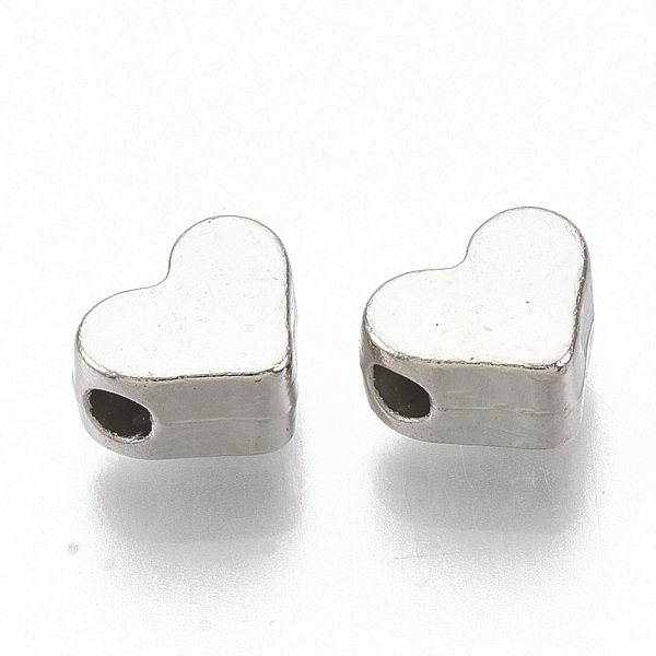 

PandaHall Plating ABS Plastic Beads, Heart, Platinum, 6x7x3.5mm, Hole: 1.6mm ABS Plastic Heart