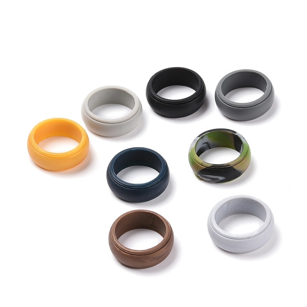 

PandaHall Silicone Wedding Rings, Durable Rubber Safe Band for Love, Couple, Souvenir and Outdoor Workout Gym Active Exercise Style, Mixed..., Multicolor