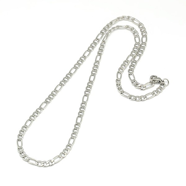 

PandaHall 304 Stainless Steel Figaro Chain Necklace Making, Stainless Steel Color, 17.72 inch~17.91 inch(45cm~45.5cm), 4mm 304 Stainless...