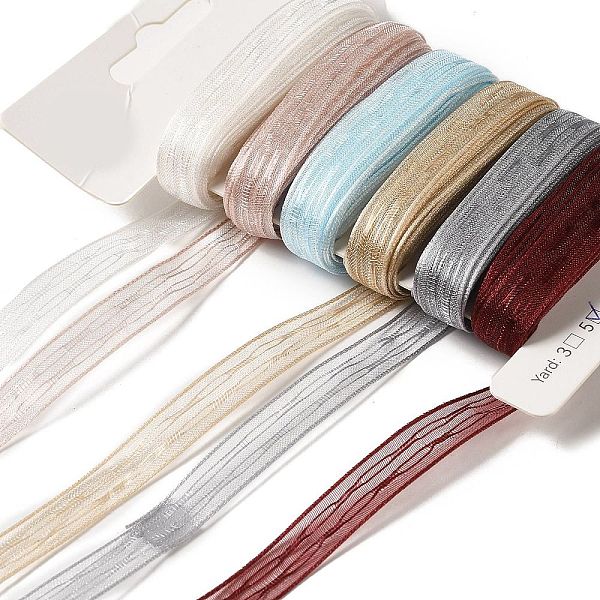 

PandaHall Polyester and Nylon Ribbon Sets, for Bowknot Making, Gift Wrapping, Mixed Color, 3/8 inch(9~11mm), about 5.00 Yards(4.57m)/Bag..., Multicolor