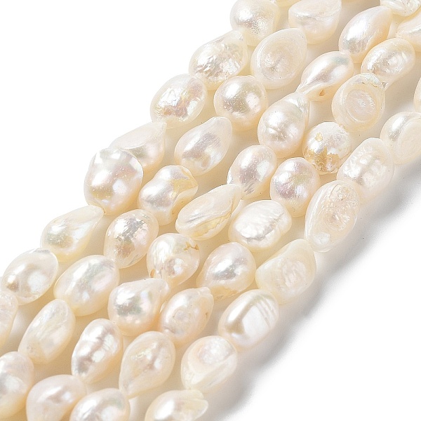 

PandaHall Natural Keshi Pearl Beads Strands, Cultured Freshwater Pearl, Baroque Pearls, Two Side Polished, Grade 2A, Seashell Color...