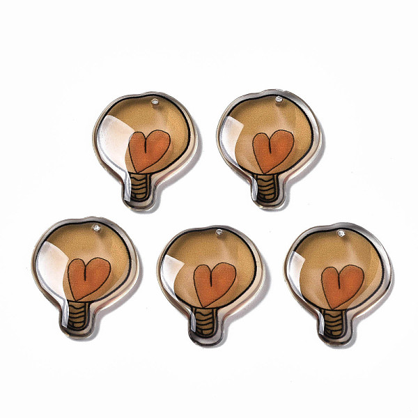 

PandaHall Epoxy Resin Pendants, Bulb, Peru, 24x20x3mm, Hole: 0.8mm Epoxy Resin Others Brown