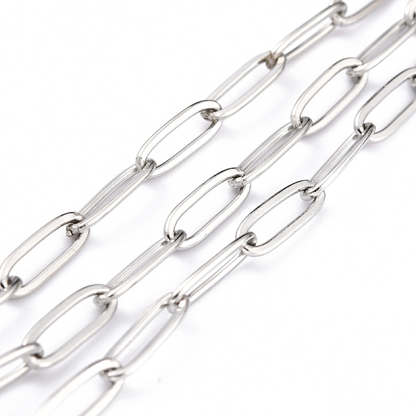 

PandaHall 304 Stainless Steel Paperclip Chains, Soldered, with spool, Stainless Steel Color, Link: 12x4x1mm, about 32.8 Feet(10m)/roll 304...