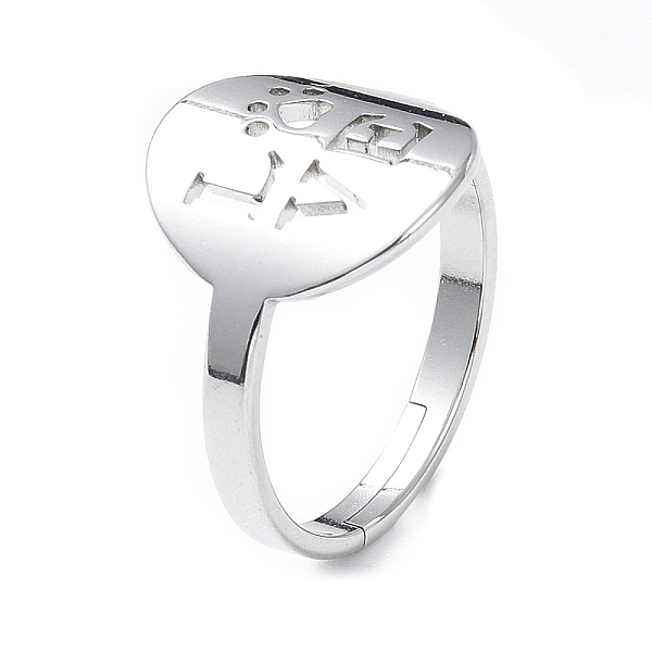 304 Edelstahl-Wortliebe Verstellbarer Ring Für Damen