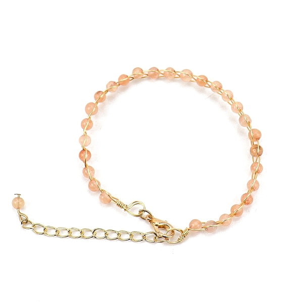 

PandaHall Adjustable Natural Rose Quartz Beaded Bracelet with Lobster Claw Clasp, Brass Wire Wrapped Jewelry for Women, 7-7/8~9-7/8 inch...