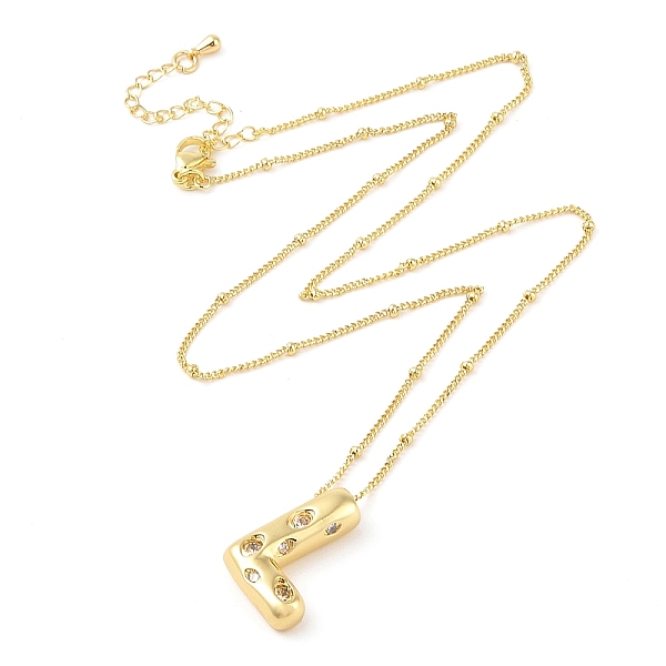 

PandaHall Brass Micro Pave Clear Cubic Zirconia Pendant Necklaces, Letter L, 17.72 inch(450mm), Letter L: 21x16mm Cubic Zirconia Letter L...